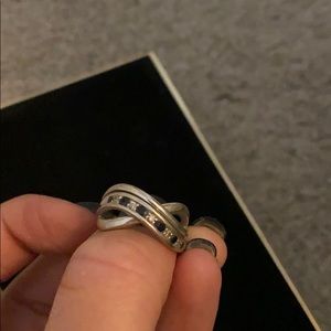 Sapphire and diamond infinity ring